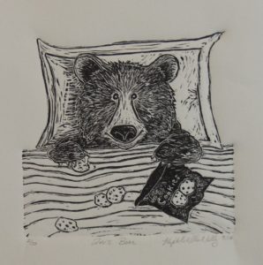 LorisBear,reliefPrintmaking,13x13,145